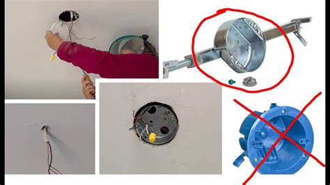 how to replace a light fixture junction box|light junction box ceiling drywall.